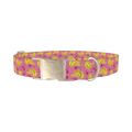 Banana Cherry Dog Collar - metal silver