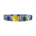 Spiral Tie Dye Dog Collar - metal gold