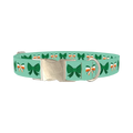 St. Patrick's Bow Dog Collar - metal silver