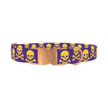 Halloween Skull Dog Collar - metal rose gold