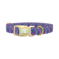 Tropical Leaf Dog Collar - plastic gold