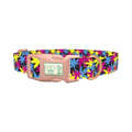 Colorful Leaf Pattern Dog Collar - plastic rose gold