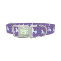 Purple Unicorn Fantasy Dog Collar - plastic silver