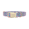 Pink Heart Valentine Dog Collar - plastic rose gold