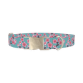 Cherry Blossom Dog Collar - metal silver
