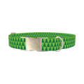 Green Christmas Tree Pattern Dog Collar - metal silver
