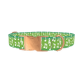Green Musical Note Dog Collar - metal rose gold