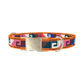 Aztec Meander Dog Collar - metal silver