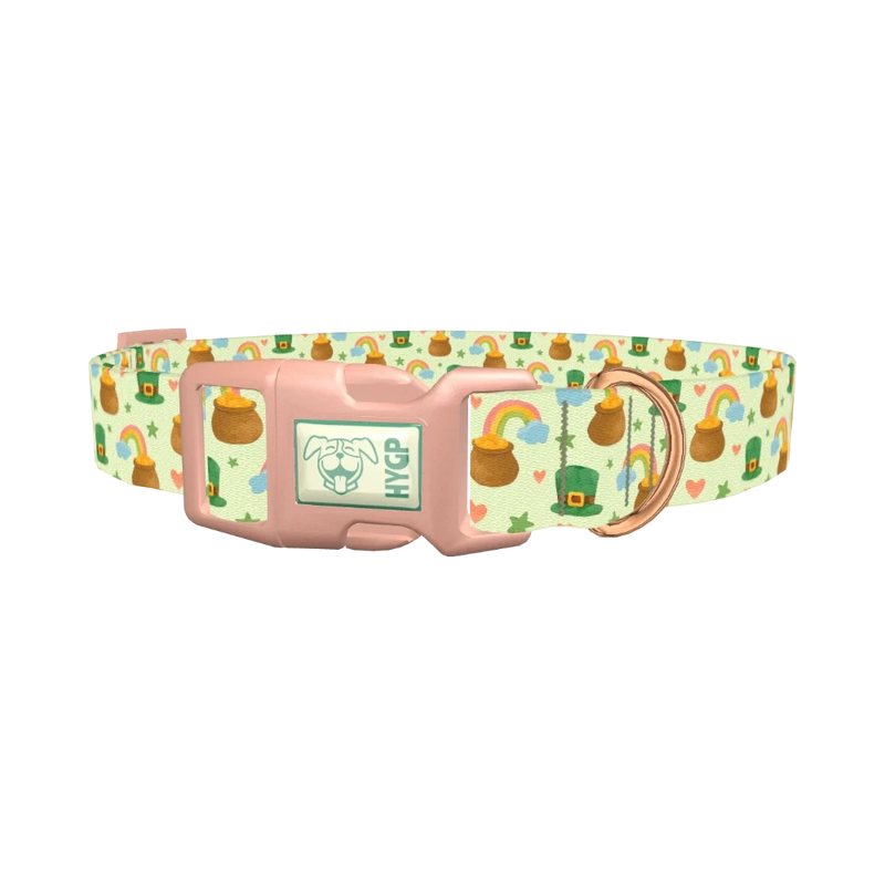 St. Patrick's Day Dog Collar - plastic rose gold