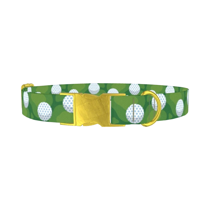 Golf Course Dog Collar - metal gold
