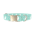 Wildflower Bunny Dog Collar - metal silver