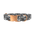 Gray Camo Dog Collar - metal rose gold
