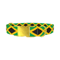 Jamaican Flag Dog Collar - metal gold