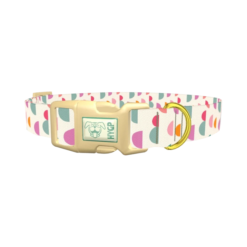 Geometric Pattern Dog Collar - plastic gold