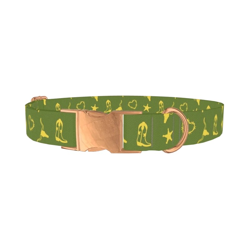 Cowboy Star Dog Collar - metal rose gold