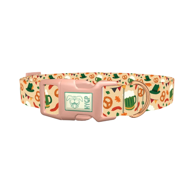 Oktoberfest Beer Dog Collar - plastic rose gold