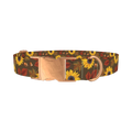 Autumn Floral Dog Collar - metal rose gold