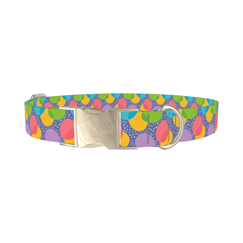 Easter Egg Dog Collar - metal silver