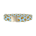 Burger Pattern Dog Collar - metal silver