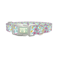 Tropical Orchid Dog Collar - plastic silver