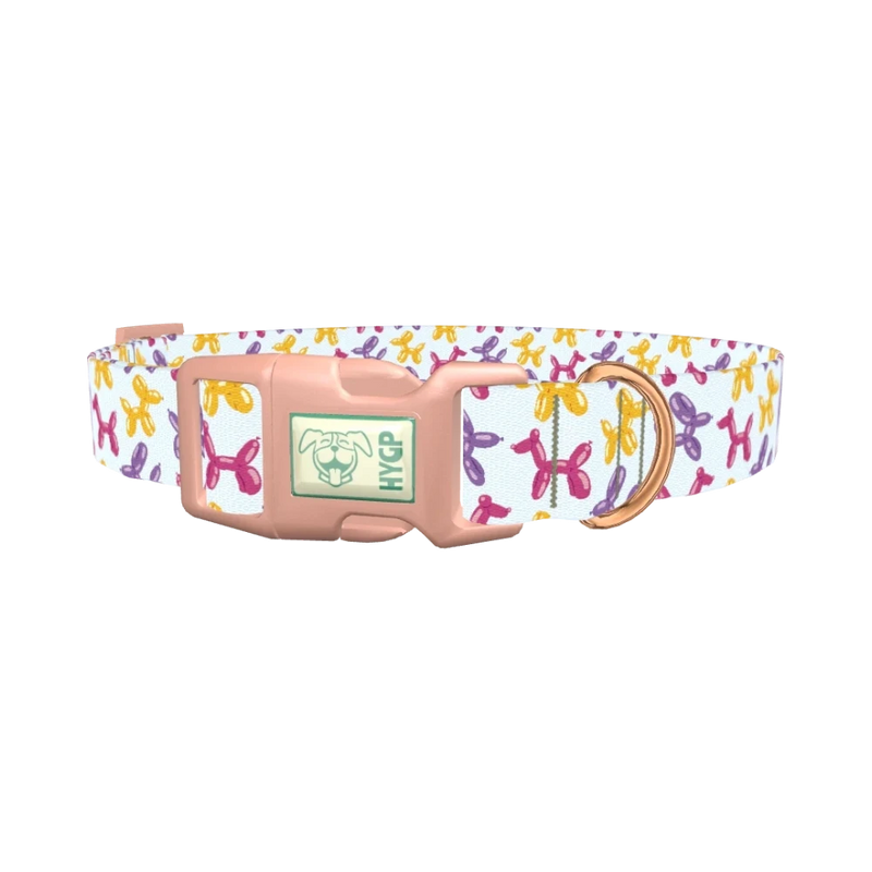 Balloon Dog Pattern Dog Collar - plastic rose gold