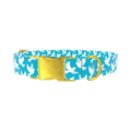White Dove Pattern Dog Collar - metal rose gold
