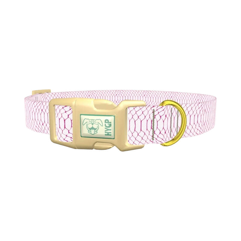 Geometric Snake Dog Collar - plastic gold