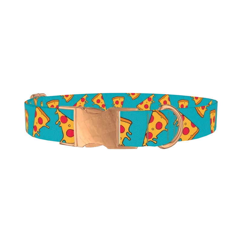 Pizza Slice Dog Collar - metal rose gold