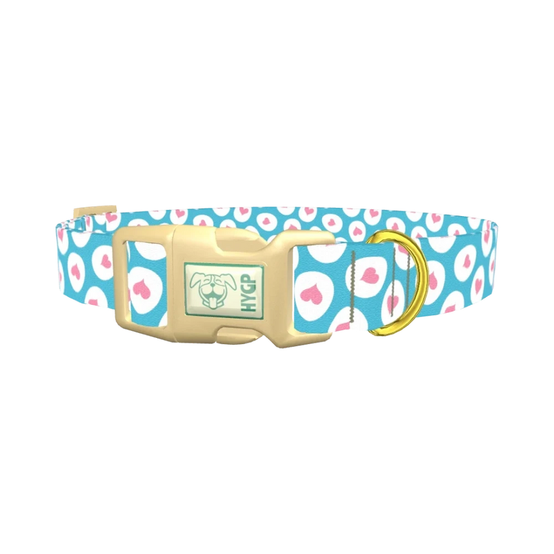 Easter Egg Heart Dog Collar - plastic gold