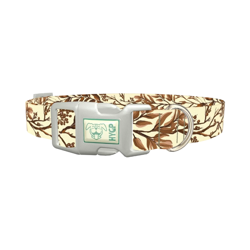 Botanical Branches Dog Collar - plastic silver