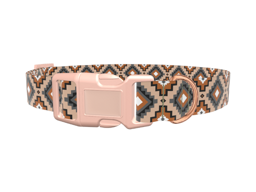 Brown Geometric Tribal Dog Collar
