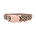 Brown Geometric Tribal Dog Collar - plastic gold