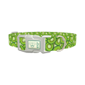 Green Kiwi Slice Dog Collar - plastic silver