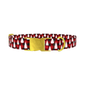 Christmas Plaid Dog Collar - metal gold