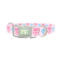 Diamond Heart Dog Collar - plastic silver
