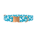 White Dove Pattern Dog Collar - metal rose gold