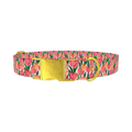 Pink Tulip Dog Collar - metal gold