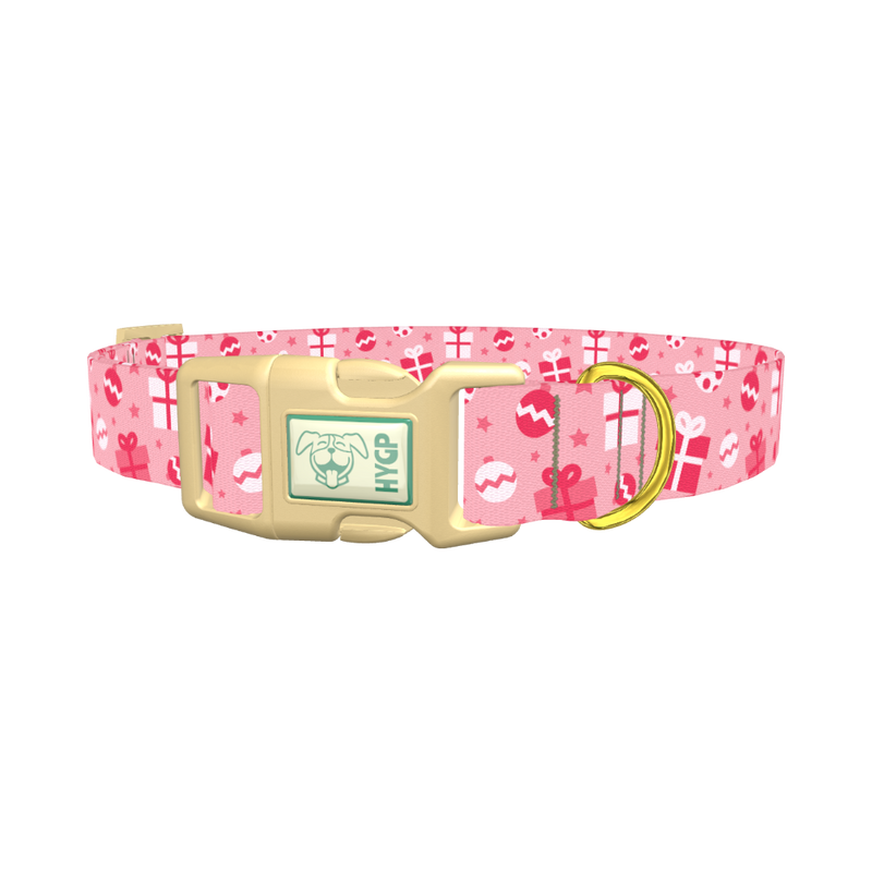 Christmas Gift Dog Collar - plastic gold