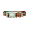 Festive Plaid Dog Collar - plastic silver
