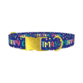Christmas Stars Dog Collar - metal gold