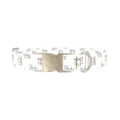 Tic Tac Toe Pattern Dog Collar - metal silver