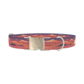 Sunset Ocean Dog Collar - metal silver