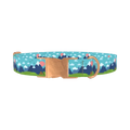 Mountain Landscape Dog Collar - metal rose gold