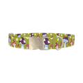 Retro Mushroom Flower Dog Collar - metal silver