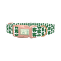 Dark Clover Pattern Dog Collar - plastic rose gold