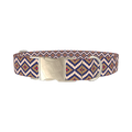 Tribal Geometric Stars Dog Collar - metal silver