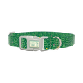 Green Christmas Tree Dog Collar - plastic silver