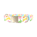Colorful Easter Bunny Dog Collar - metal silver