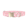 Pink Reindeer Forest Dog Collar - metal silver