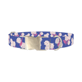 Blue Hydrangea Pattern Dog Collar - metal silver